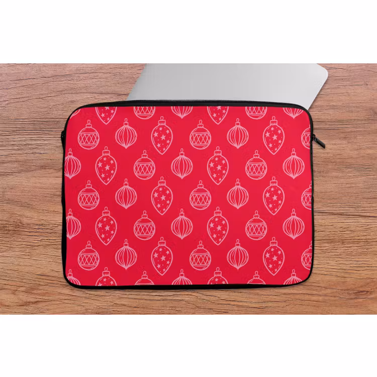 Laptophoes - Kerstbal - Rood - Roze — 2