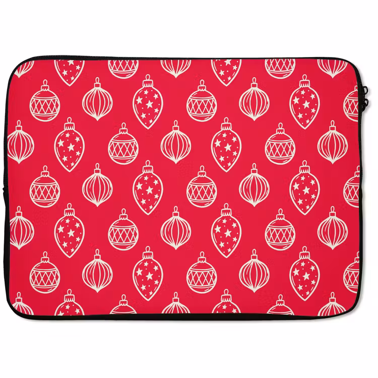 Laptophoes - Kerstbal - Rood - Wit — 1