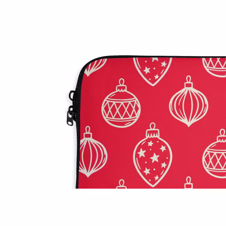 Laptophoes - Kerstbal - Rood - Wit — 5