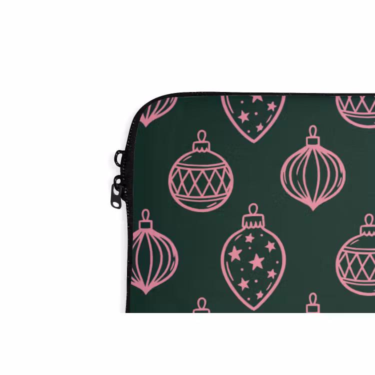 Laptophoes - Kerstbal - Roze - Groen — 5