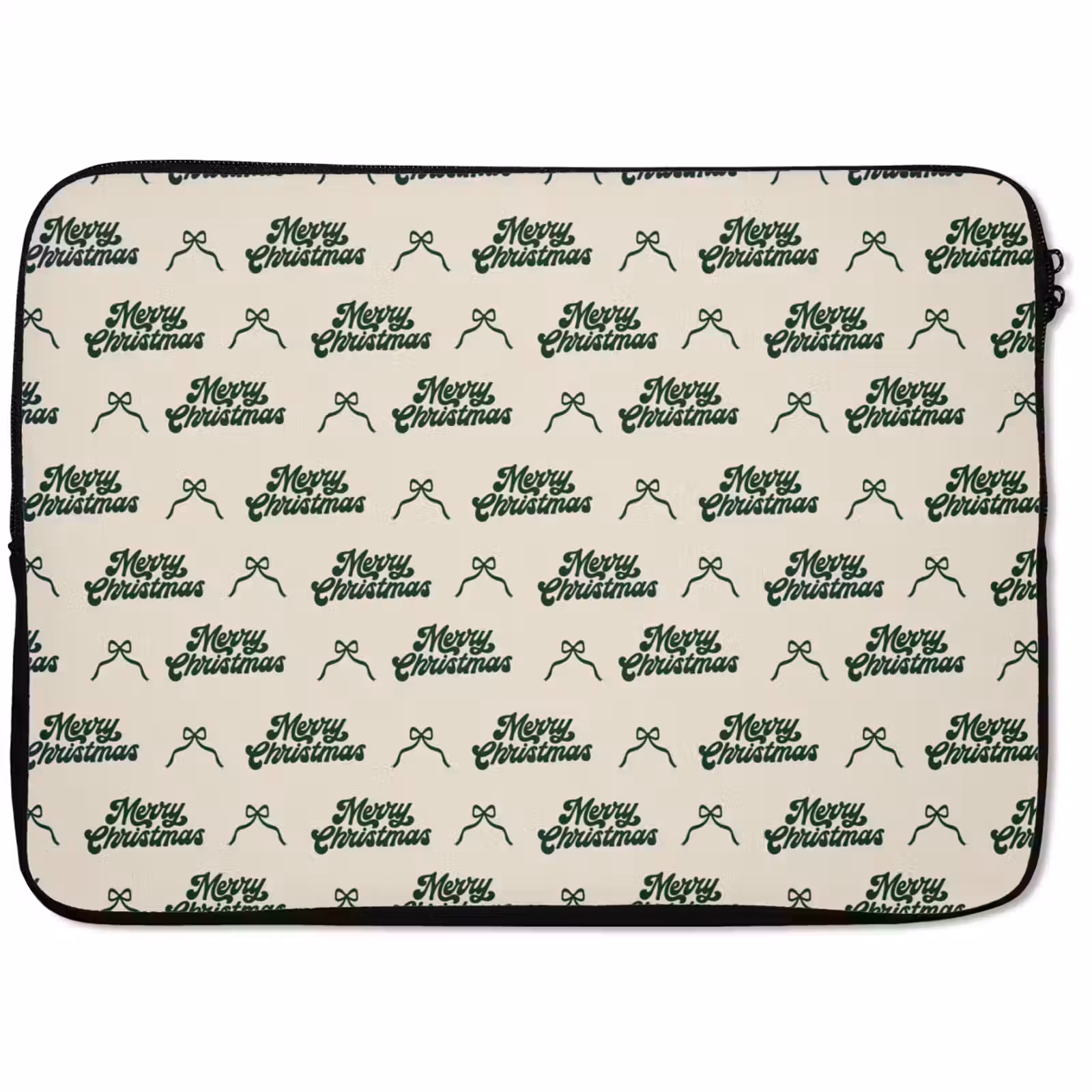 Laptophoes - Tekst - Groen - Strik — 1