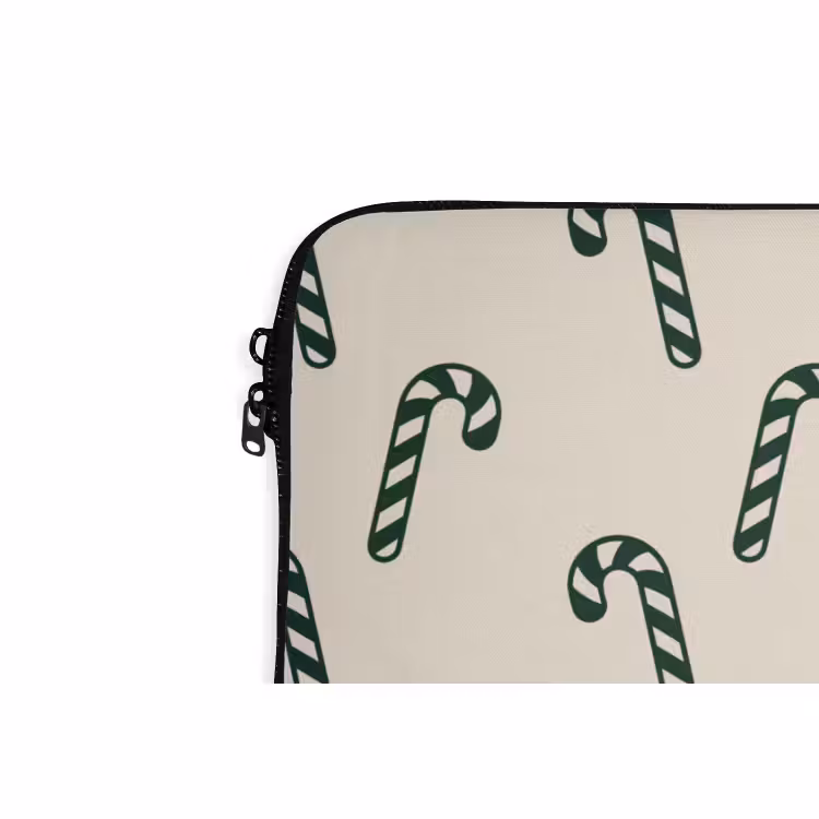 Laptophoes - Kerst - Groen - Crème - Zuurstok — 5
