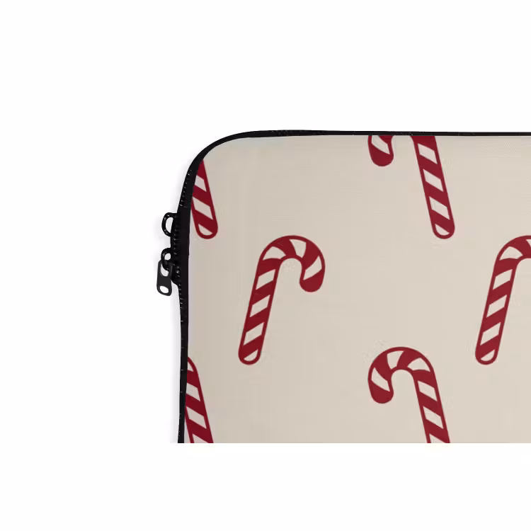 Laptophoes - Kerst - Rood - Crème - Zuurstok — 5
