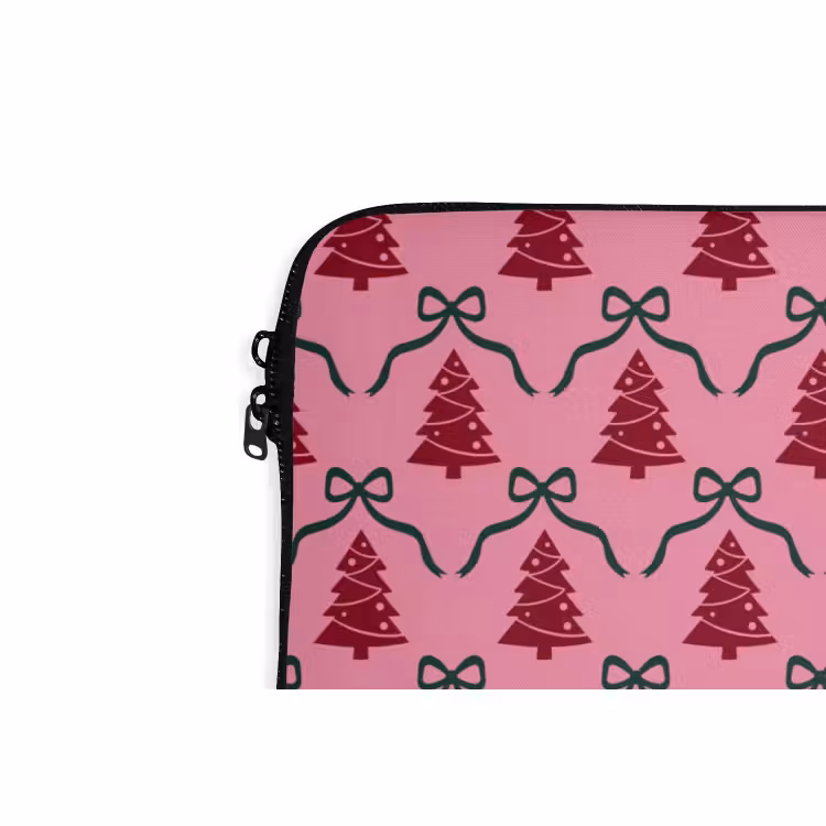 Laptophoes - Kerst - Rood - Groen - Strik — 5
