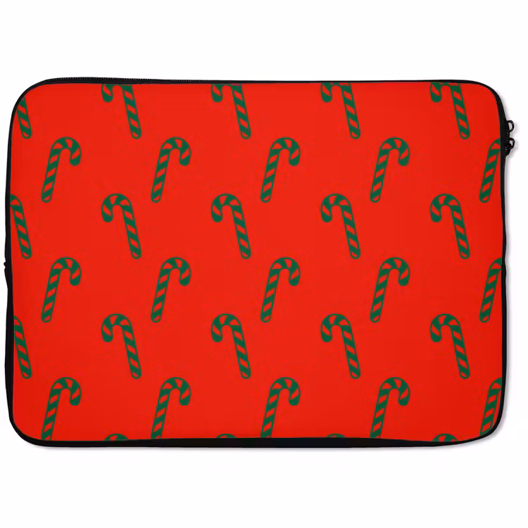 Laptophoes - Kerst - Rood - Groen - Zuurstok — 1