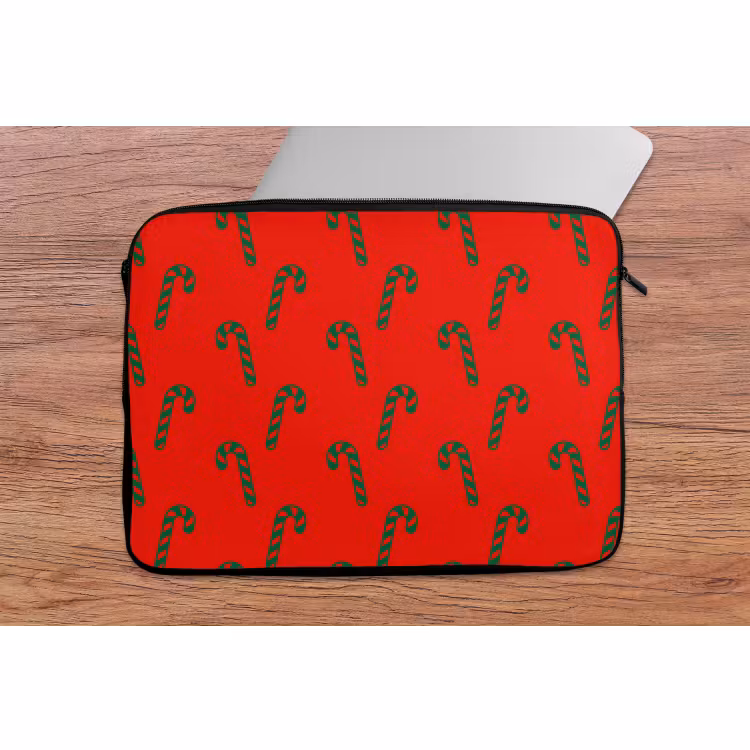 Laptophoes - Kerst - Rood - Groen - Zuurstok — 2
