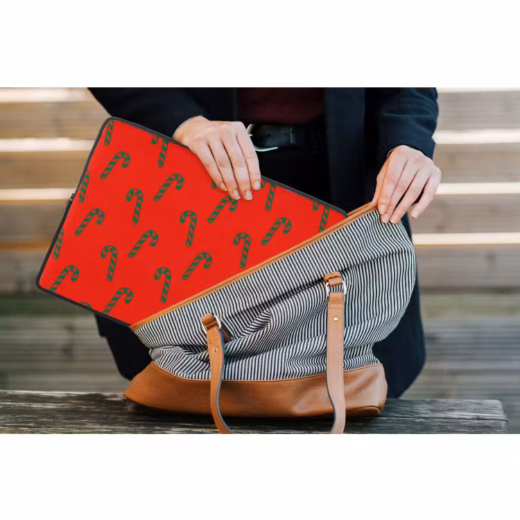 Laptophoes - Kerst - Rood - Groen - Zuurstok — 4