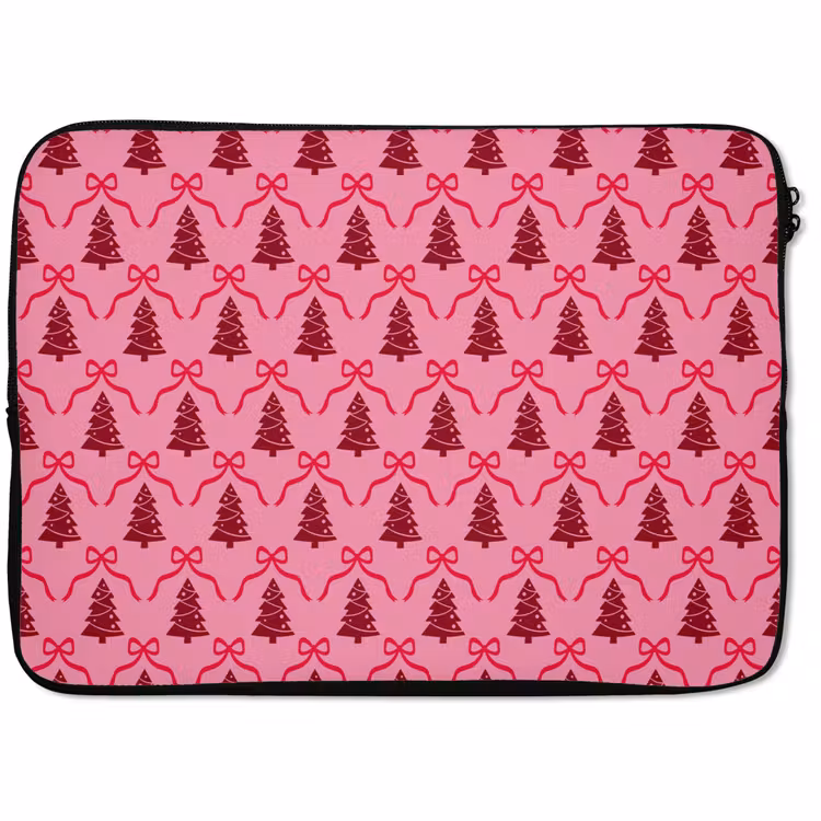 Laptophoes - Kerst - Rood - Roze - Strik — 1