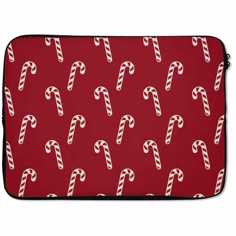 Laptophoes - Kerst - Rood - Wit - Zuurstok — 1