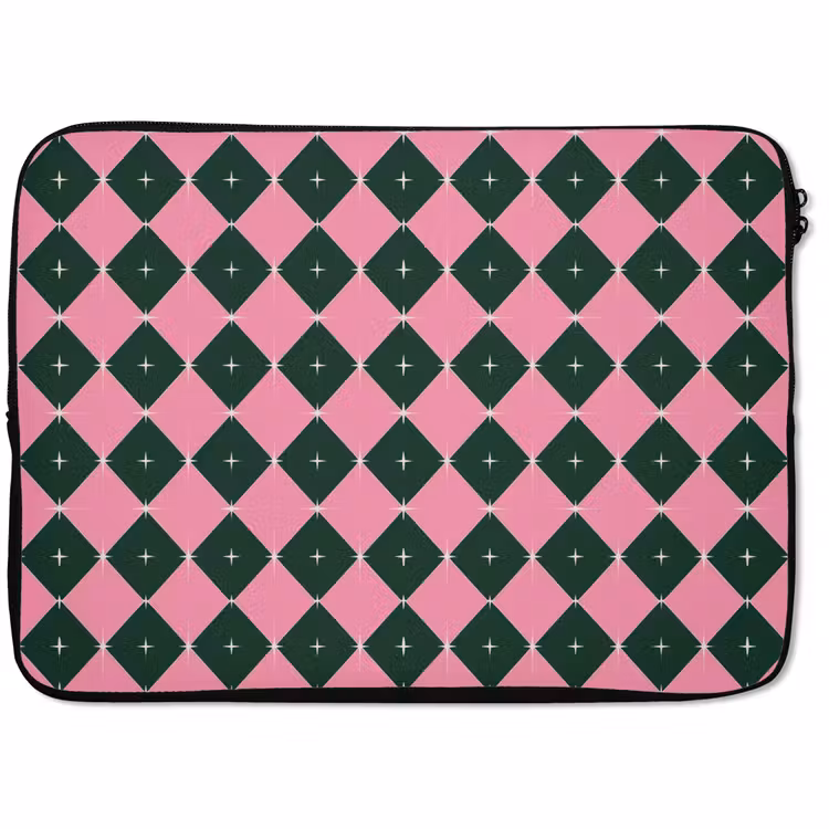 Laptophoes - Kerst - Roze - Groen - Ster — 1