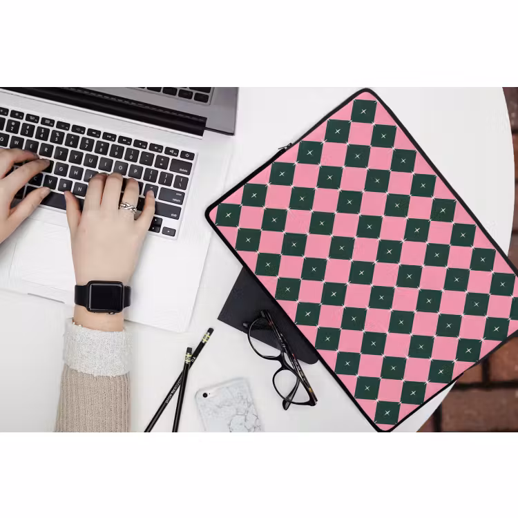 Laptophoes - Kerst - Roze - Groen - Ster — 3