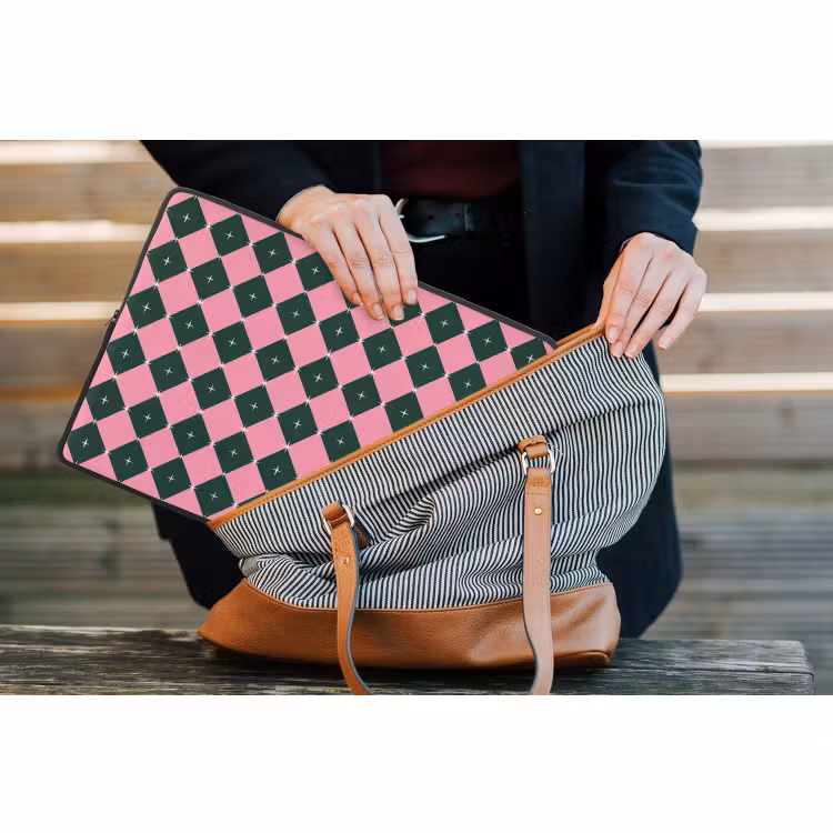 Laptophoes - Kerst - Roze - Groen - Ster — 4