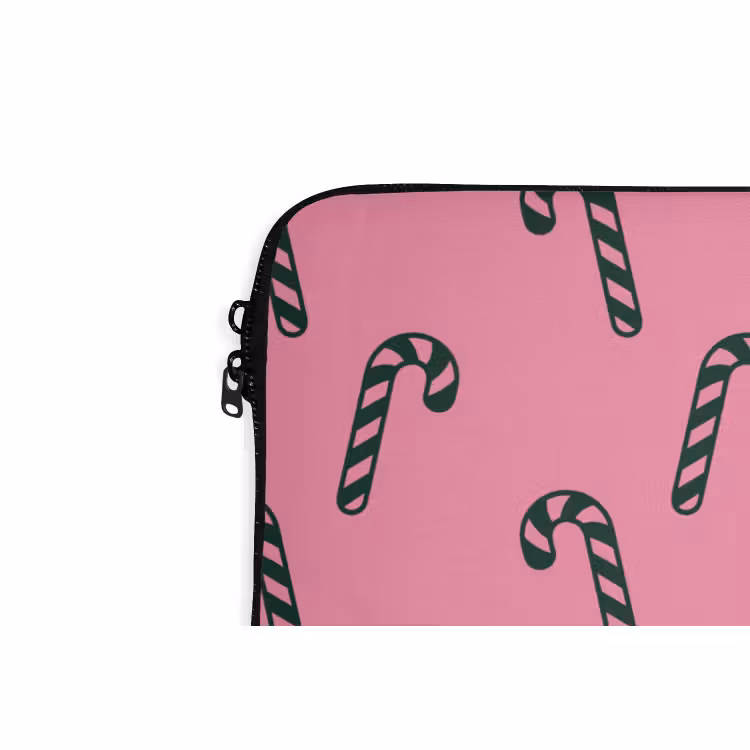 Laptophoes - Kerst - Roze - Groen - Zuurstok — 5