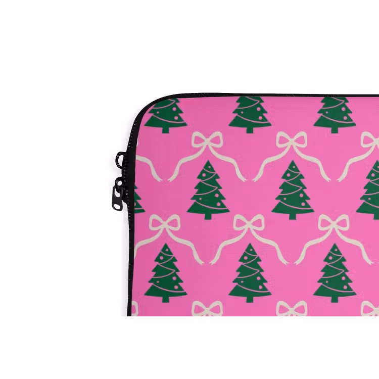 Laptophoes - Kerst - Roze - Wit - Strik — 5