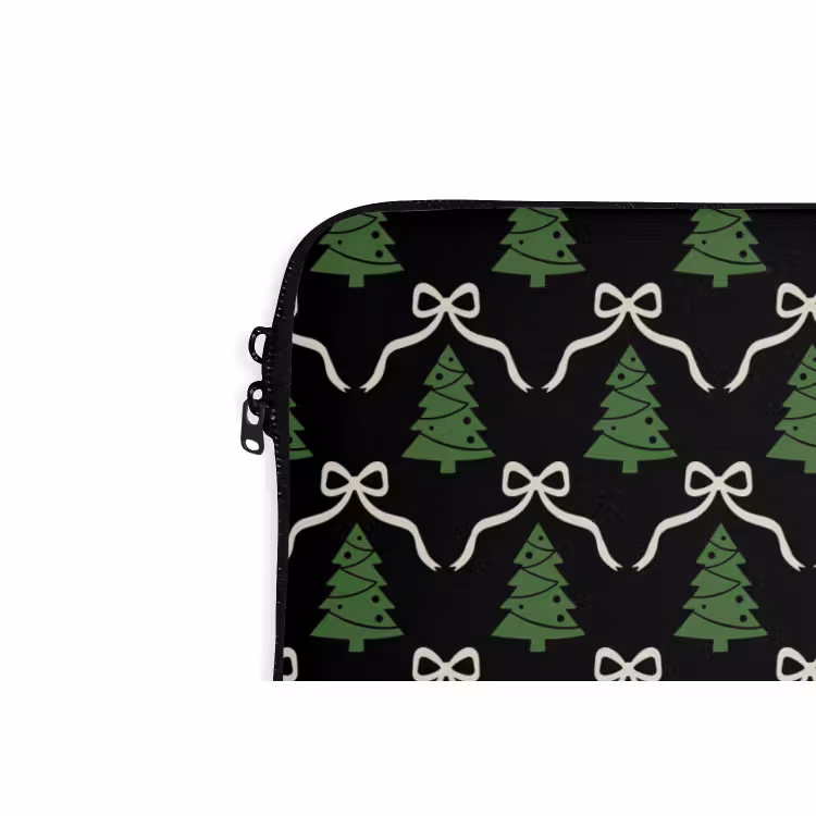Laptophoes - Kerst - Zwart - Wit - Strik — 5