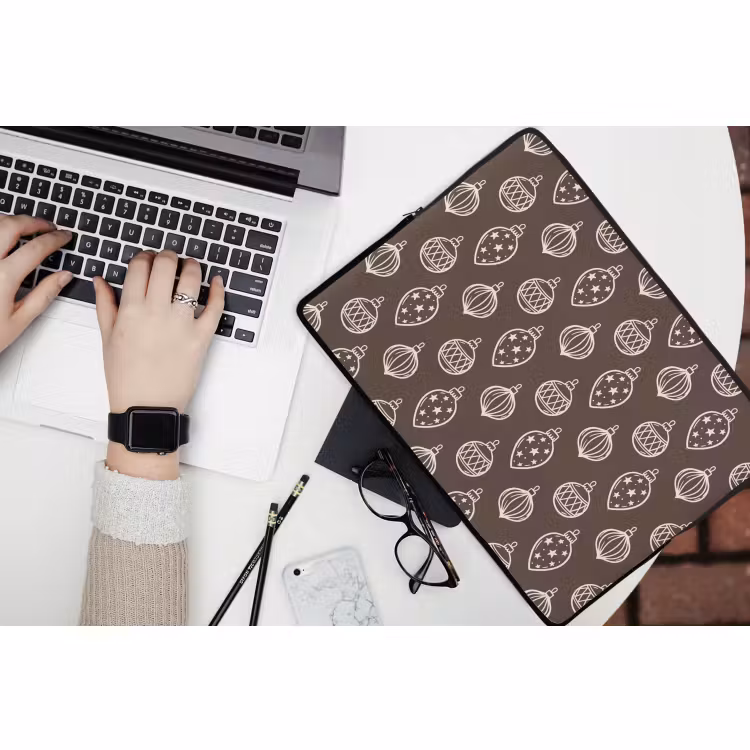 Laptophoes - Kerstbal - Grijs - Crème — 3