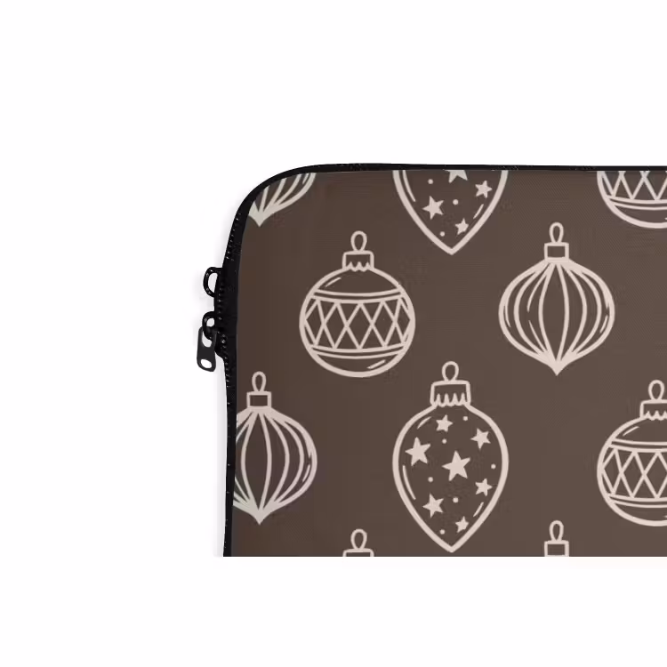 Laptophoes - Kerstbal - Grijs - Crème — 5