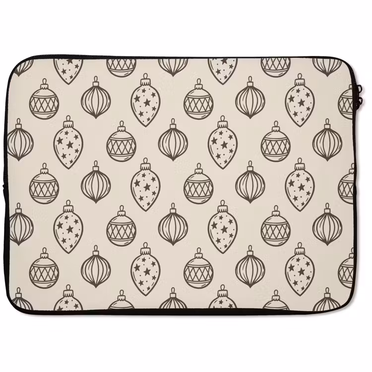 Laptophoes - Kerstbal - Groen - Crème — 1