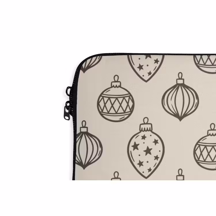 Laptophoes - Kerstbal - Groen - Crème — 5
