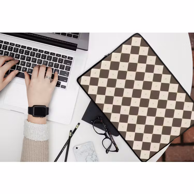 Laptophoes - Ster - Bruin - Wit - Kerst — 3