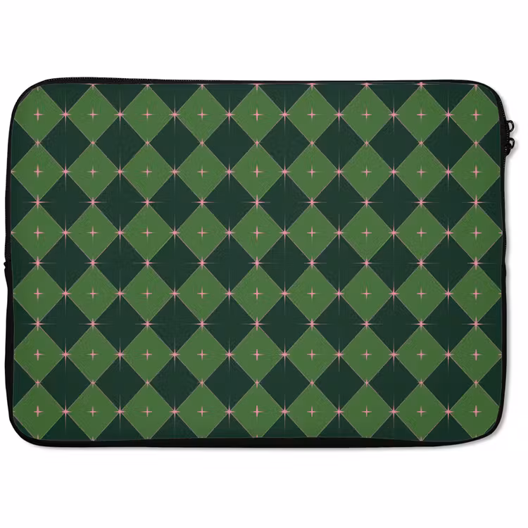Laptophoes - Ster - Groen - Roze - Kerst — 1