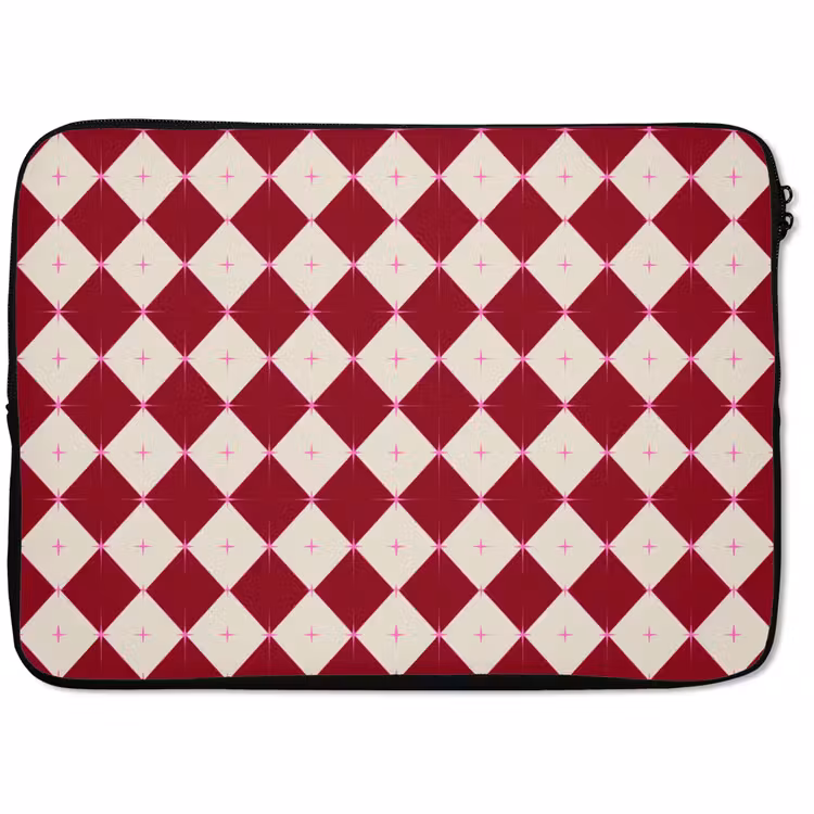 Laptophoes - Ster - Roze - Rood - Kerst — 1