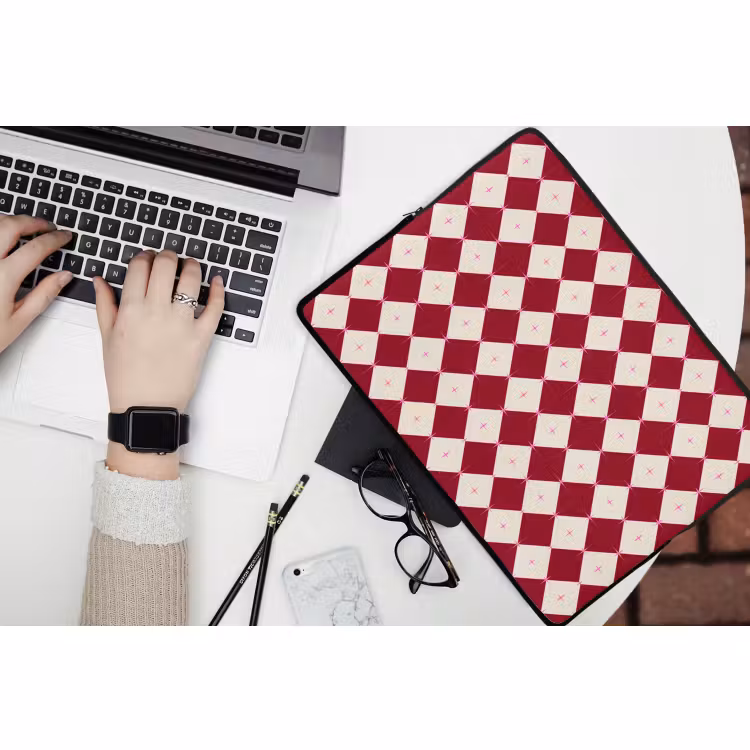 Laptophoes - Ster - Roze - Rood - Kerst — 3