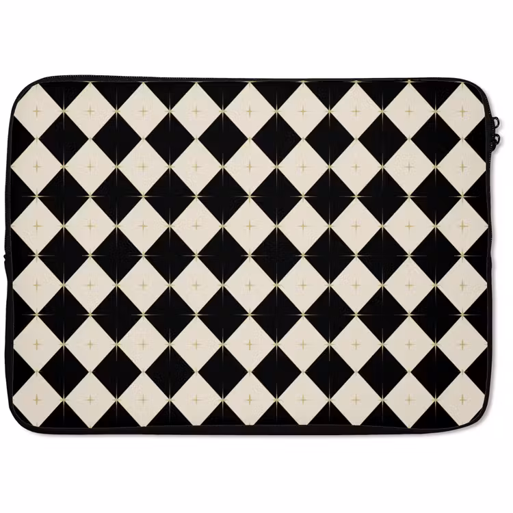 Laptophoes - Ster - Zwart - Wit - Kerst — 1