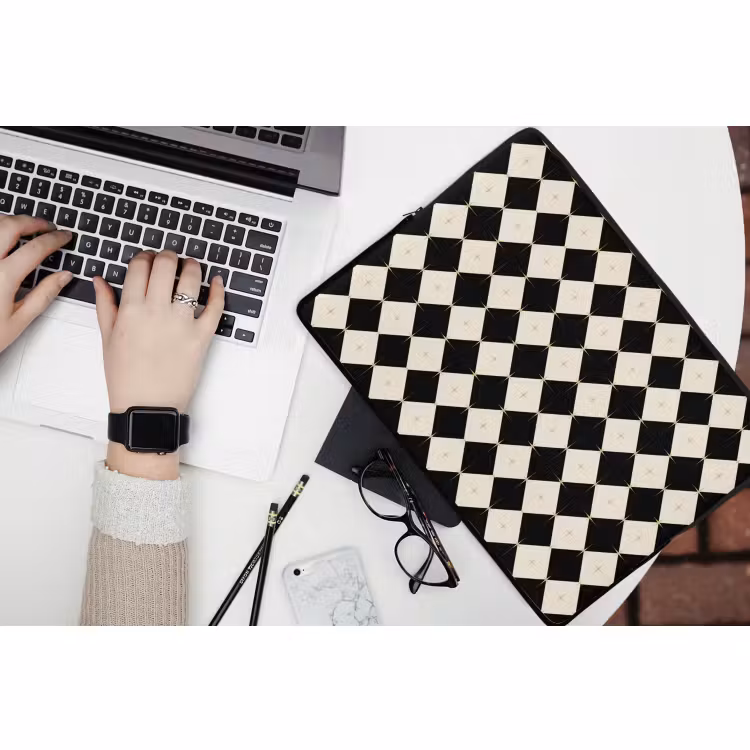 Laptophoes - Ster - Zwart - Wit - Kerst — 3