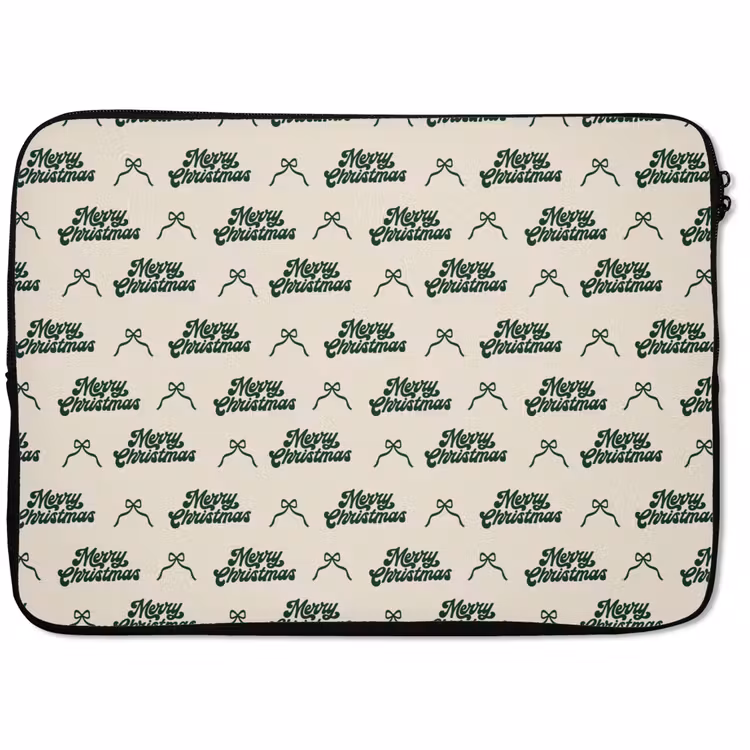 Laptophoes - Tekst - Groen - Strik — 1