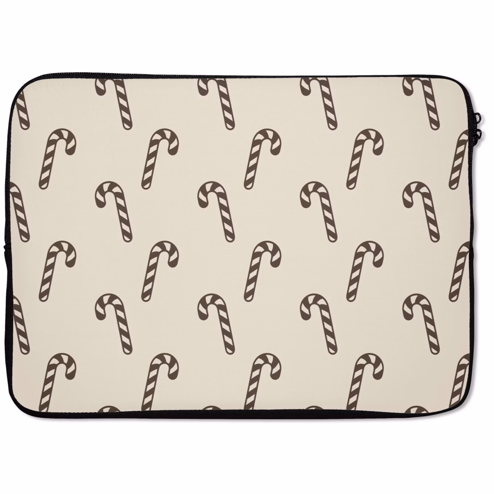 Laptophoes - Kerst - Grijs - Crème - Zuurstok — 1