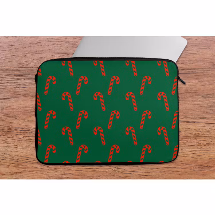 Laptophoes - Kerst - Groen - Rood - Zuurstok — 2