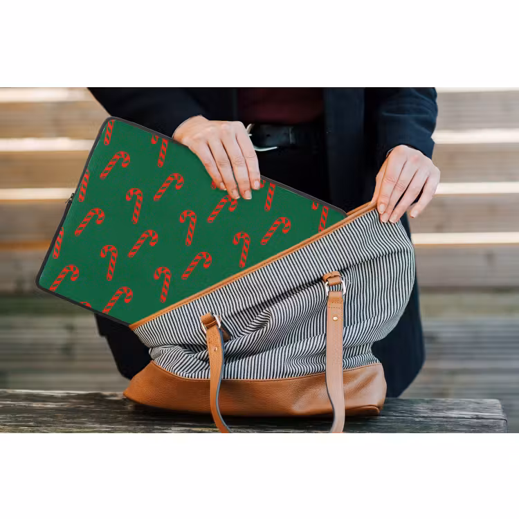 Laptophoes - Kerst - Groen - Rood - Zuurstok — 4