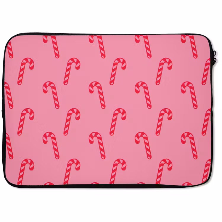 Laptophoes - Kerst - Rood - Roze - Zuurstok — 1