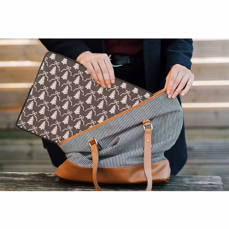 Laptophoes - Strik - Taupe - Wit - Kerst — 4