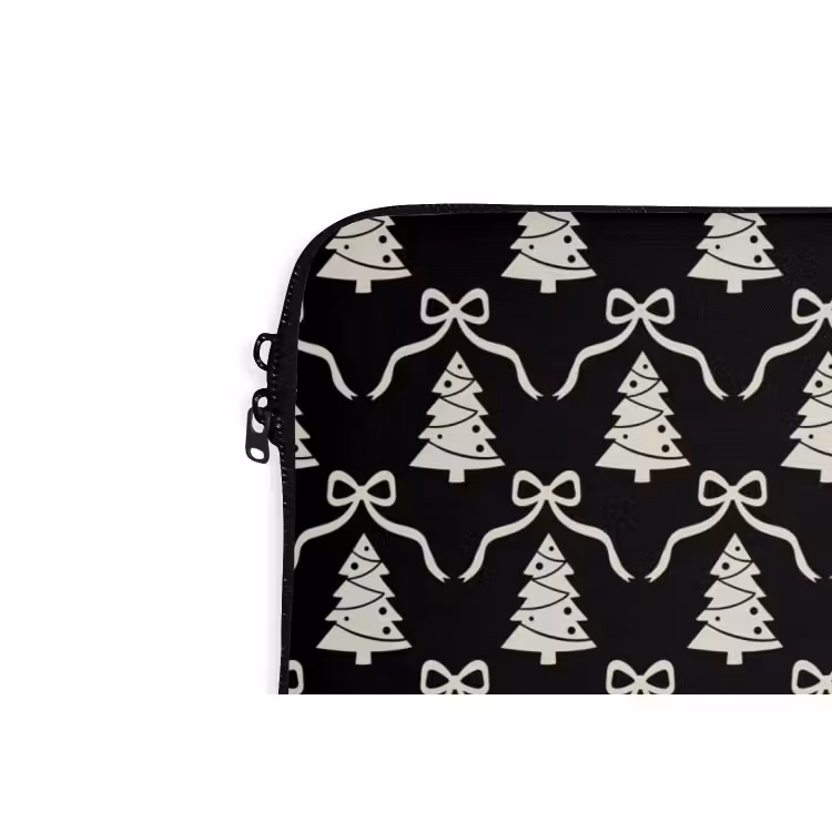 Laptophoes - Strik - Wit - Zwart - Kerst — 5