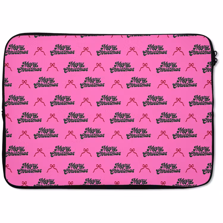 Laptophoes - Tekst - Neon - Roze - Kerst — 1