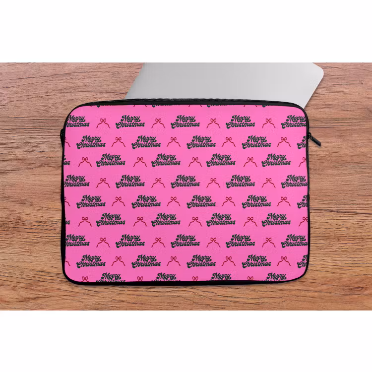 Laptophoes - Tekst - Neon - Roze - Kerst — 2