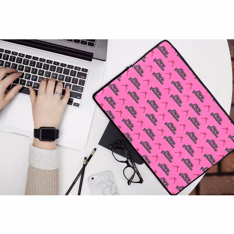 Laptophoes - Tekst - Neon - Roze - Kerst — 3