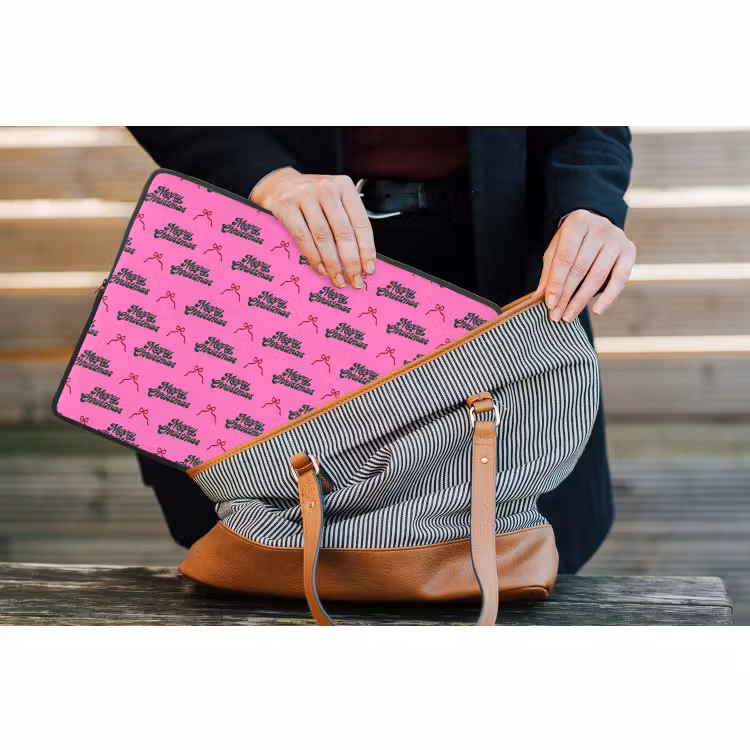 Laptophoes - Tekst - Neon - Roze - Kerst — 4