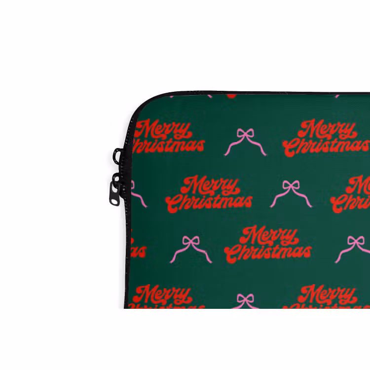 Laptophoes - Tekst - Roze - Rood - Groen - Strik — 5