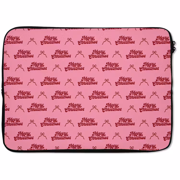 Laptophoes - Tekst - Roze - Rood - Strik — 1