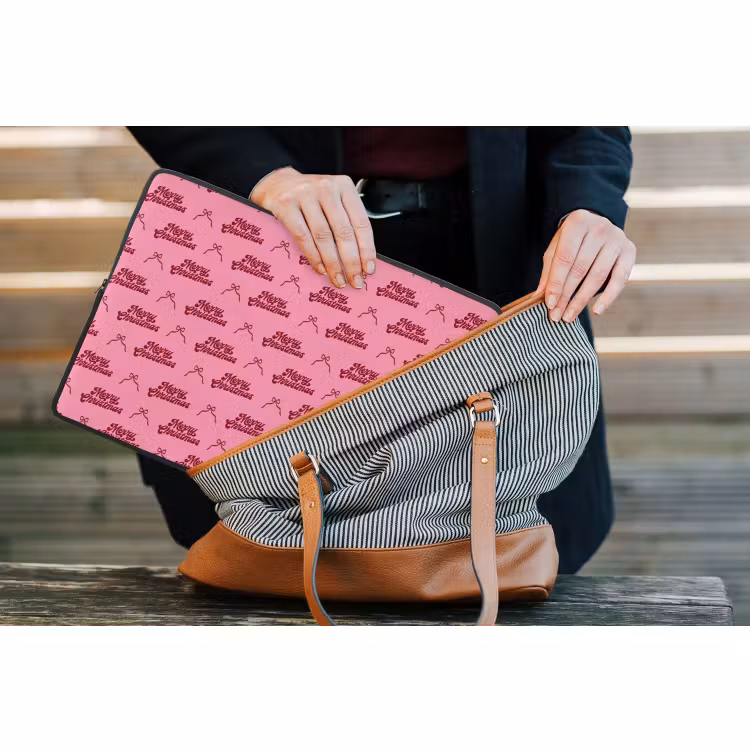 Laptophoes - Tekst - Roze - Rood - Strik — 4