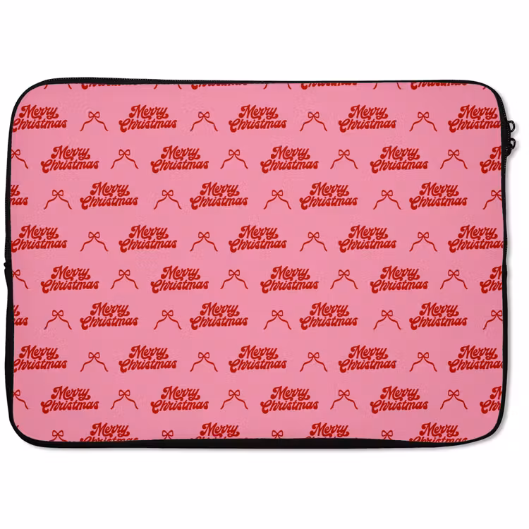 Laptophoes - Tekst - Strik - Rood - Roze — 1