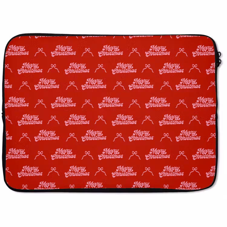 Laptophoes - Tekst - Strik - Roze - Rood — 1