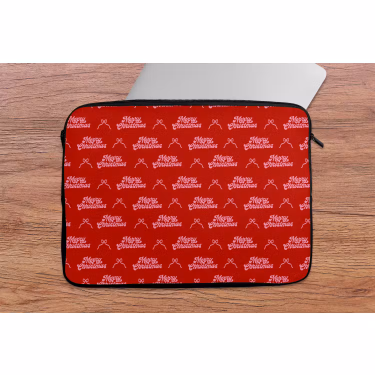 Laptophoes - Tekst - Strik - Roze - Rood — 2