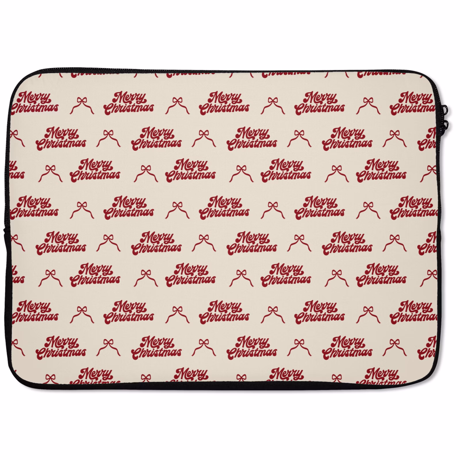 Laptophoes - Tekst - Rood - Crème - Strik — 1