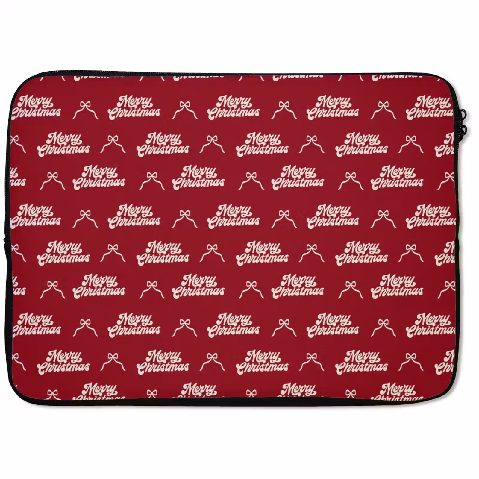 Laptophoes - Tekst - Rood - Wit - Strik — 1