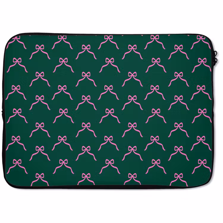 Laptophoes - Kerst - Neon - Groen - Strik — 1