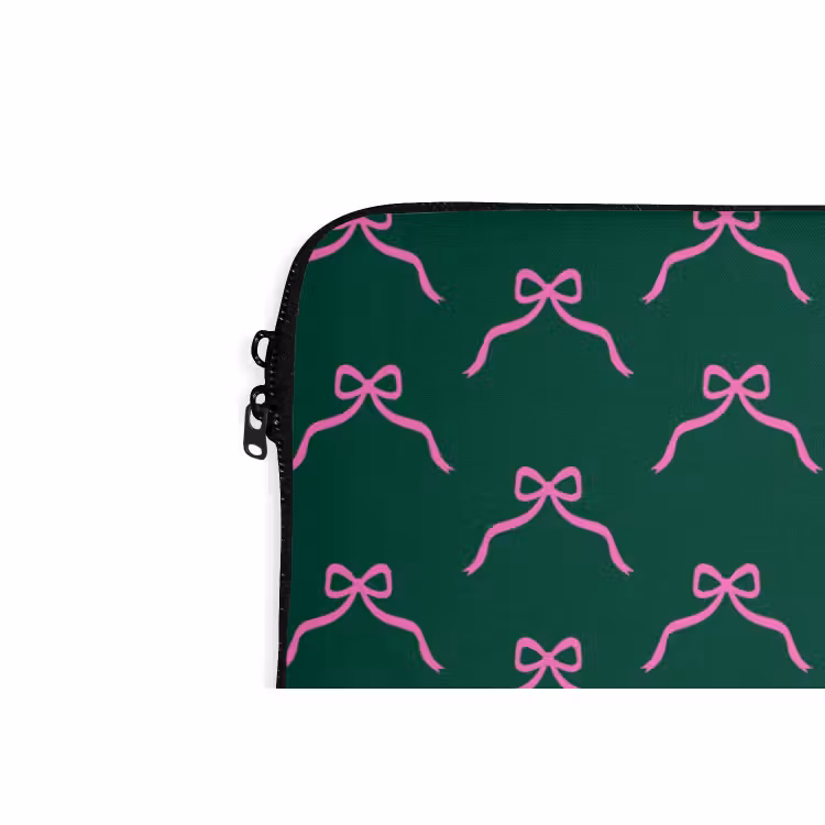 Laptophoes - Kerst - Neon - Groen - Strik — 5